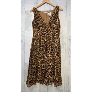 VTG Spiegel Silk Leopard Print Babydoll Dress Sz. 6